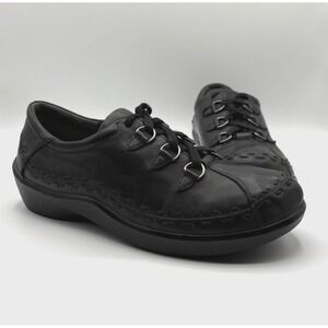 ZIERA Allsorts Shoes Women's Size 39.5/9 W Black Leather Arch‎ Support Oxford